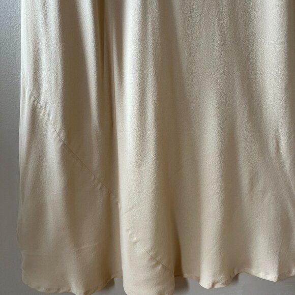 Silk Sz S Maxi Tank Silk Dress Sleeveless Scoop Neck Long Dress Beige - Picture 5 of 5